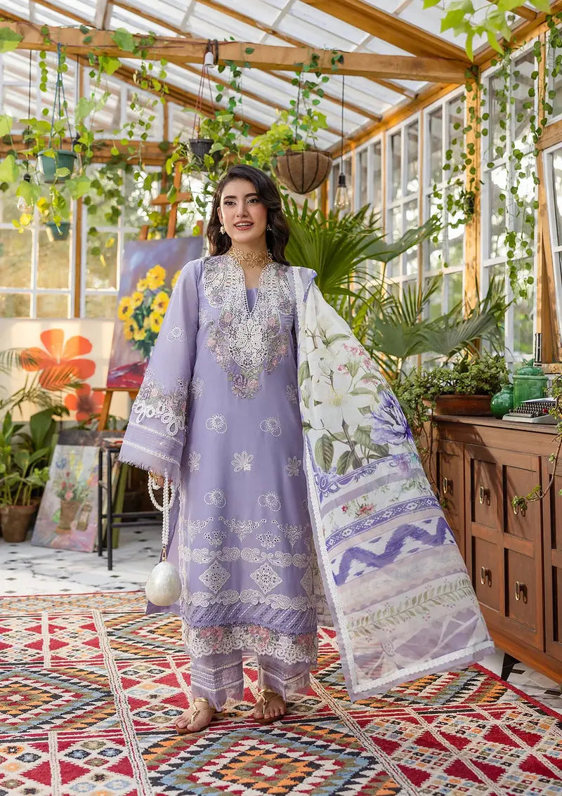 Shop the Maria B luxury lawn cotton 3-piece suit with heavy multi-head embroidery and a ready-to-wear Swiss voile dupatta with 4-side embroidery. Order now from IZ Pattern and Place.