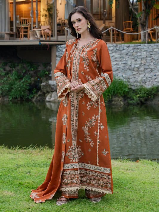 Batik NF 428 luxury embroidered Dhanak suit front