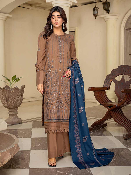 Charizma 3056 heavy embroidered Dhanak suit front