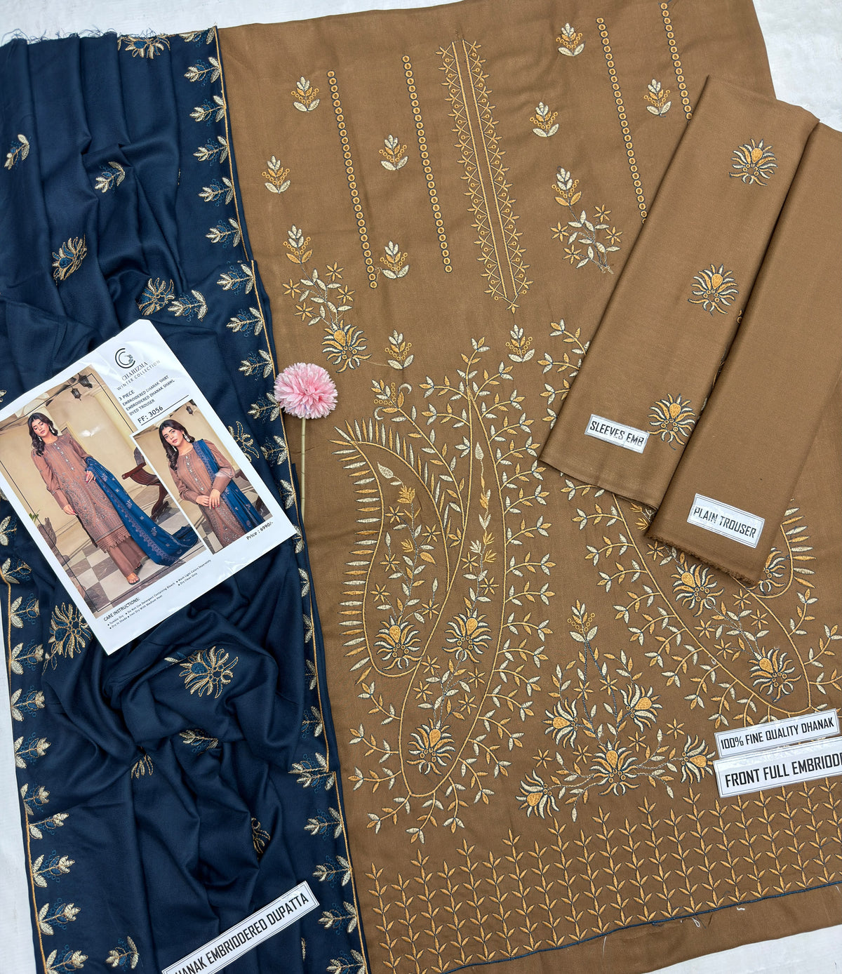 Charizma 3056 Dhanak embroidered shawl