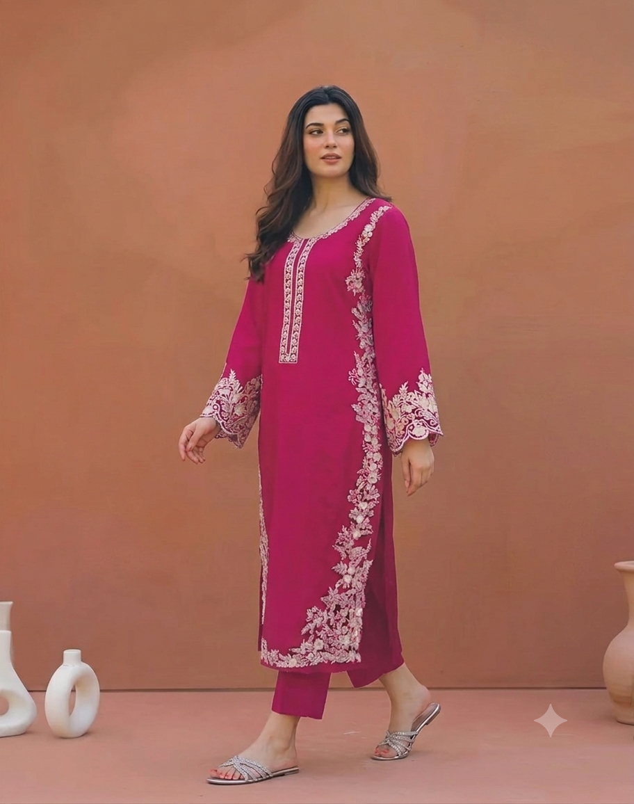 Shop the Maria B Summer Collection lawn 2-piece suit with embroidered front, border, sleeves, and trouser. Order now from IZ Pattern and Place.