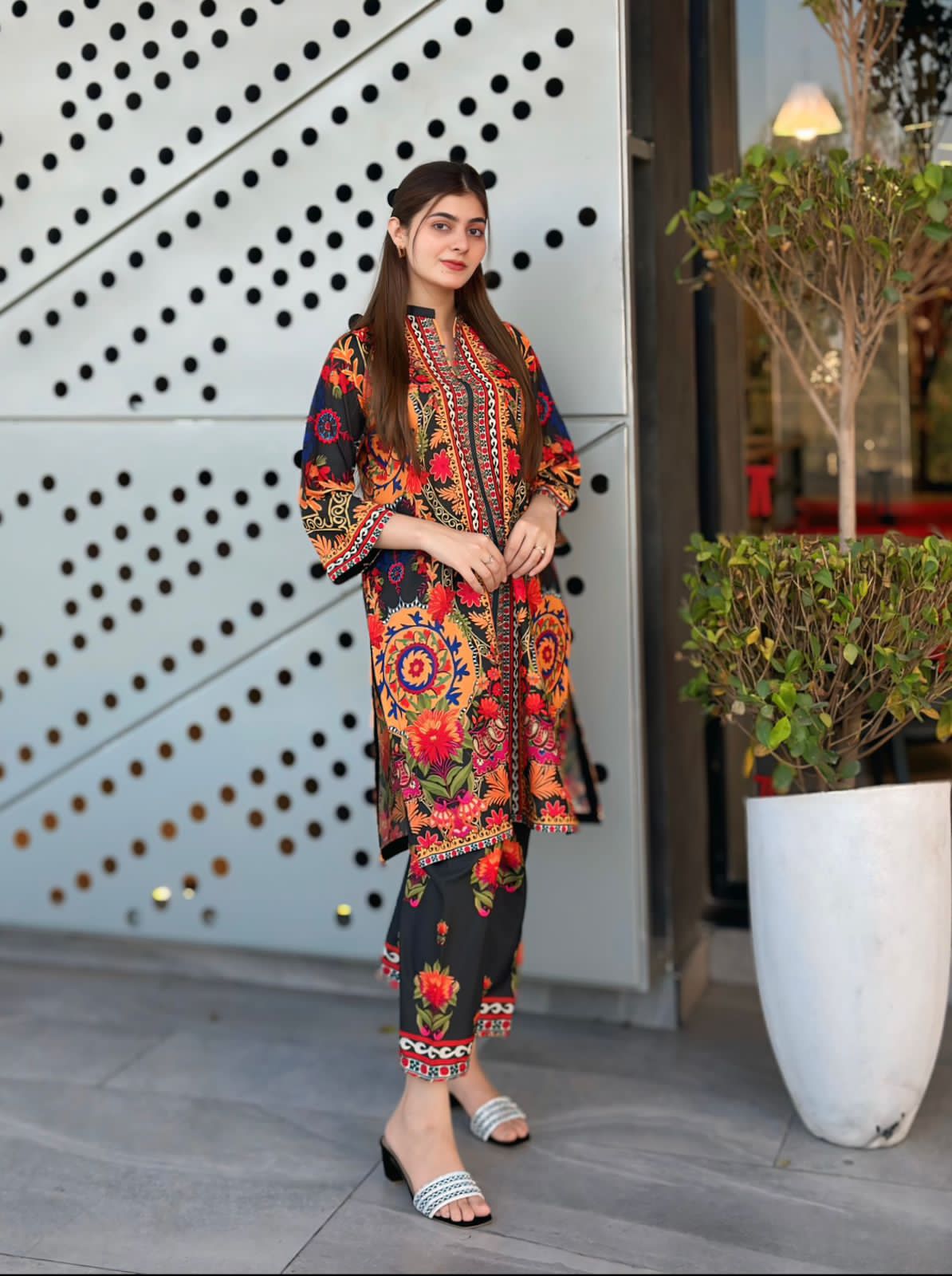 Shop the Ethnic digital printed lawn 2-piece unstitched suit for everyday summer style. Order now from IZ Pattern and Place.