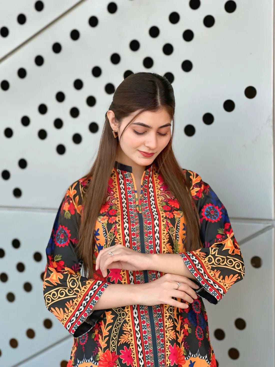 Shop the Ethnic digital printed lawn 2-piece unstitched suit for everyday summer style. Order now from IZ Pattern and Place.