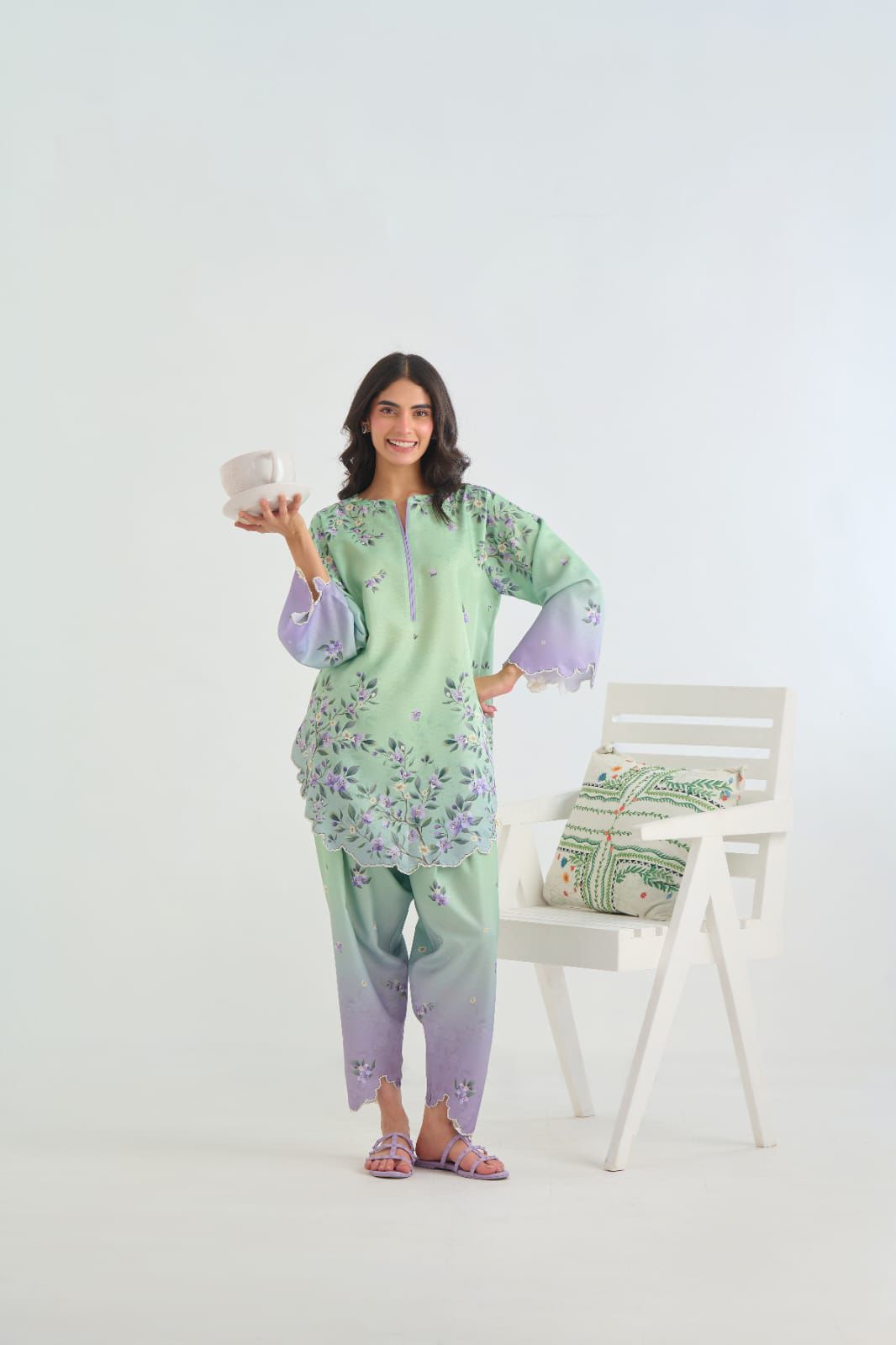 Shop the Sapphire digital printed lawn 2-piece unstitched suit for everyday summer style. Order now from IZ Pattern and Place.