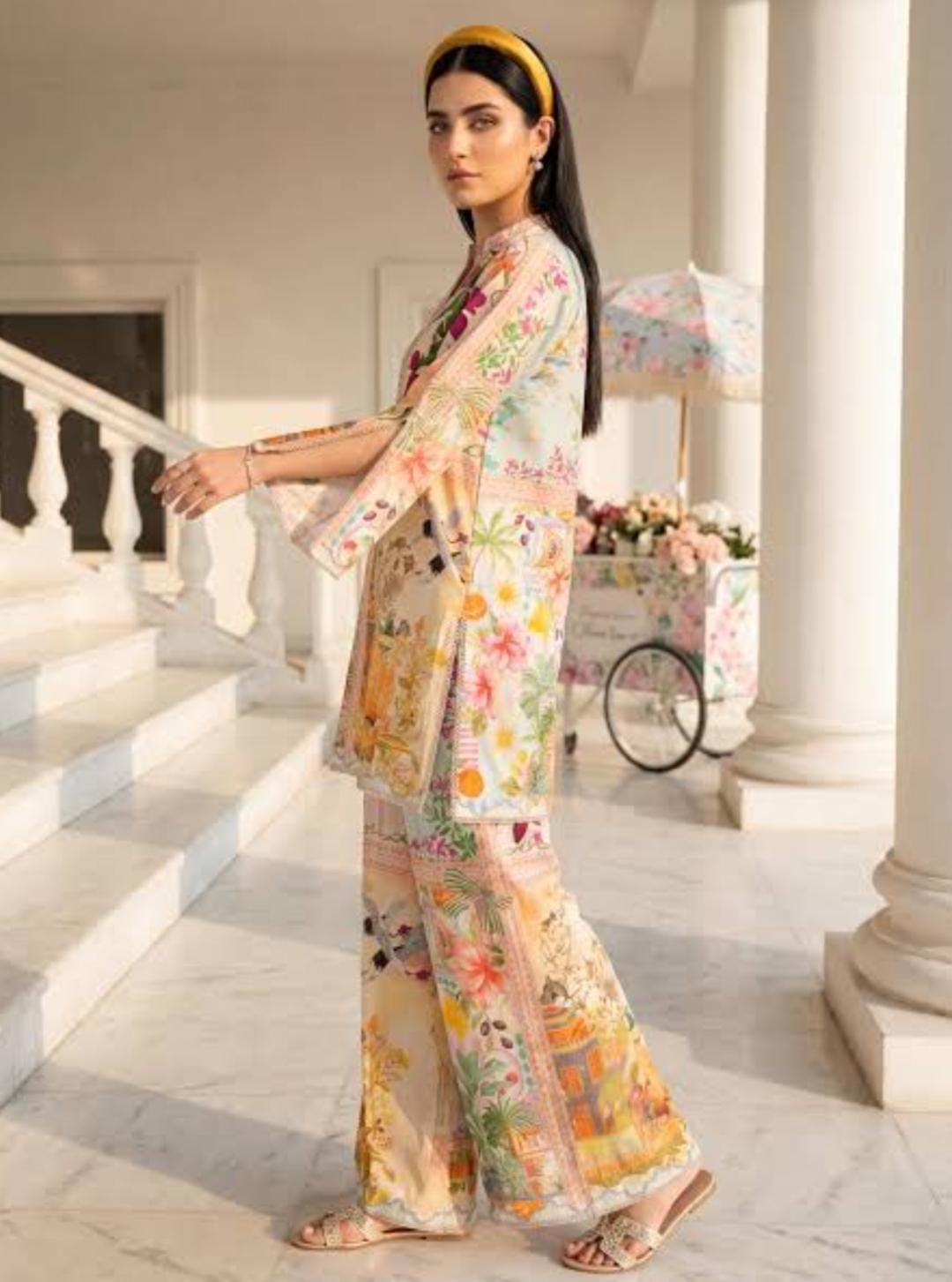 Shop the Ethnic digital printed lawn 2-piece unstitched suit for everyday summer style. Order now from IZ Pattern and Place.