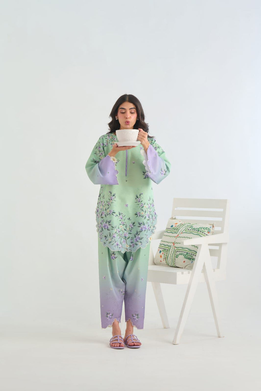 Shop the Sapphire digital printed lawn 2-piece unstitched suit for everyday summer style. Order now from IZ Pattern and Place.