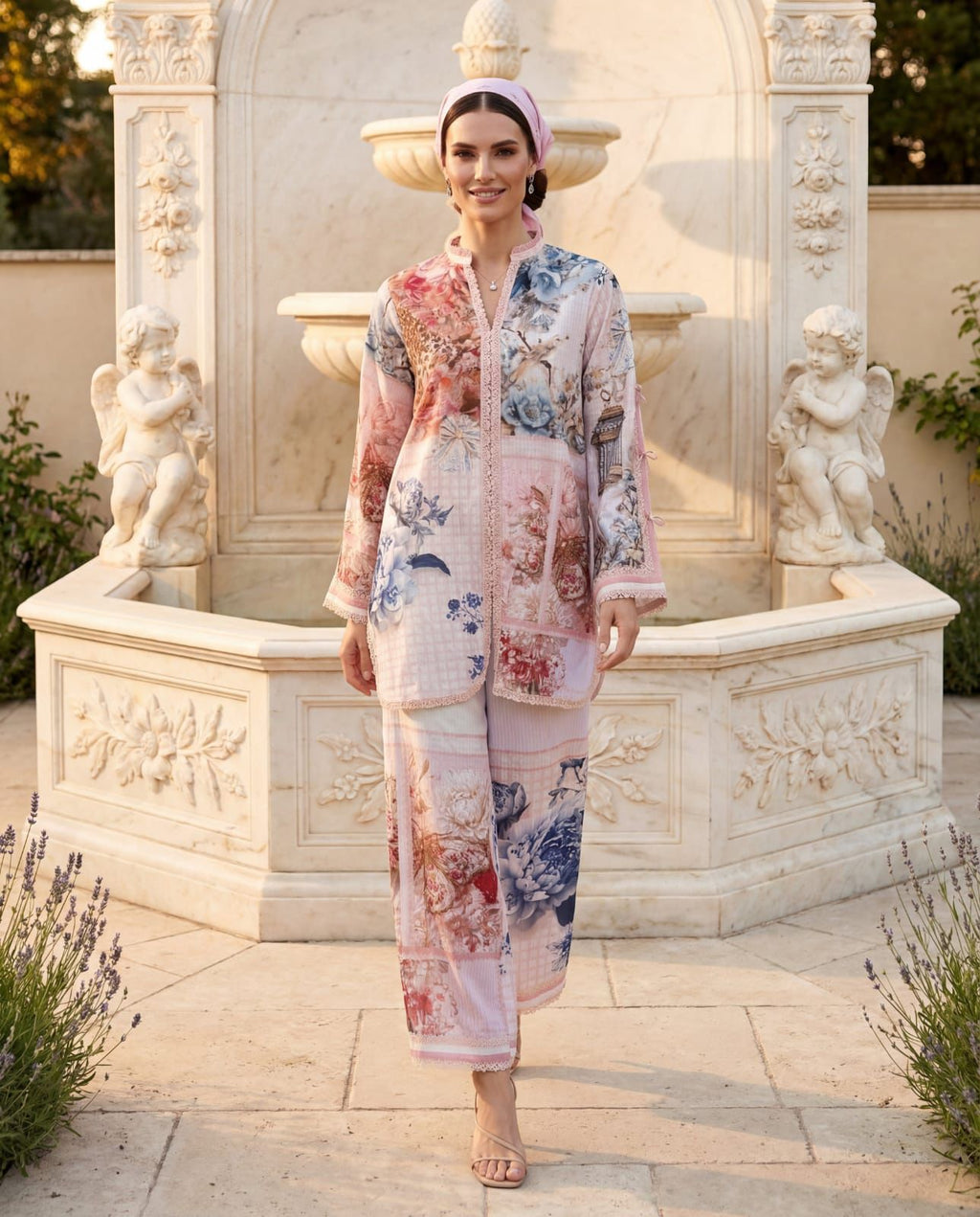 Shop the Ethnic digital printed lawn 2-piece unstitched suit for everyday summer style. Order now from IZ Pattern and Place.