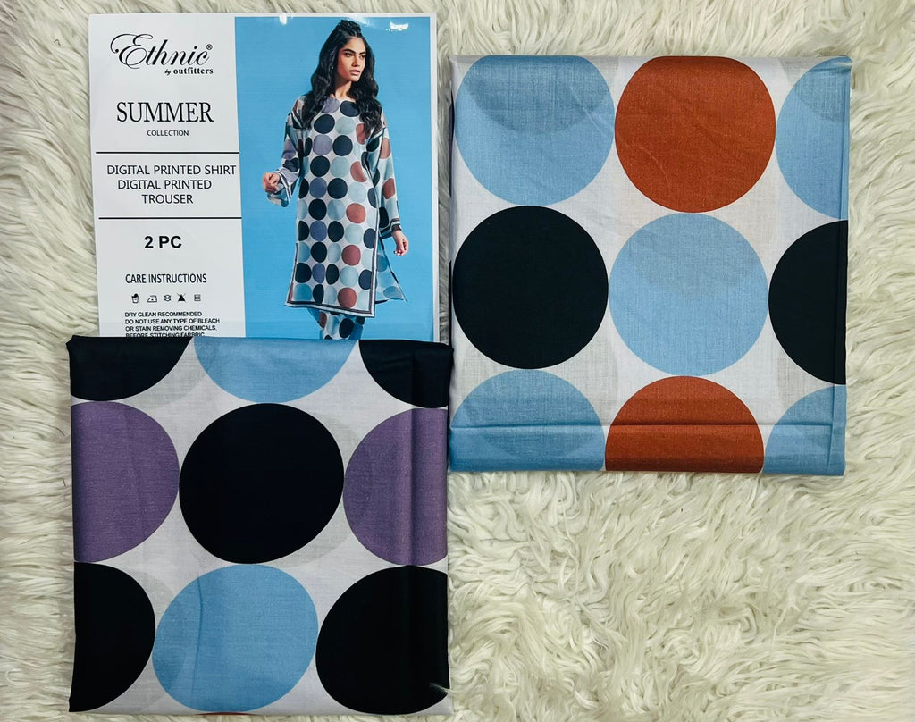 Shop the Ethnic digital printed lawn 2-piece unstitched suit for everyday summer style. Order now from IZ Pattern and Place.