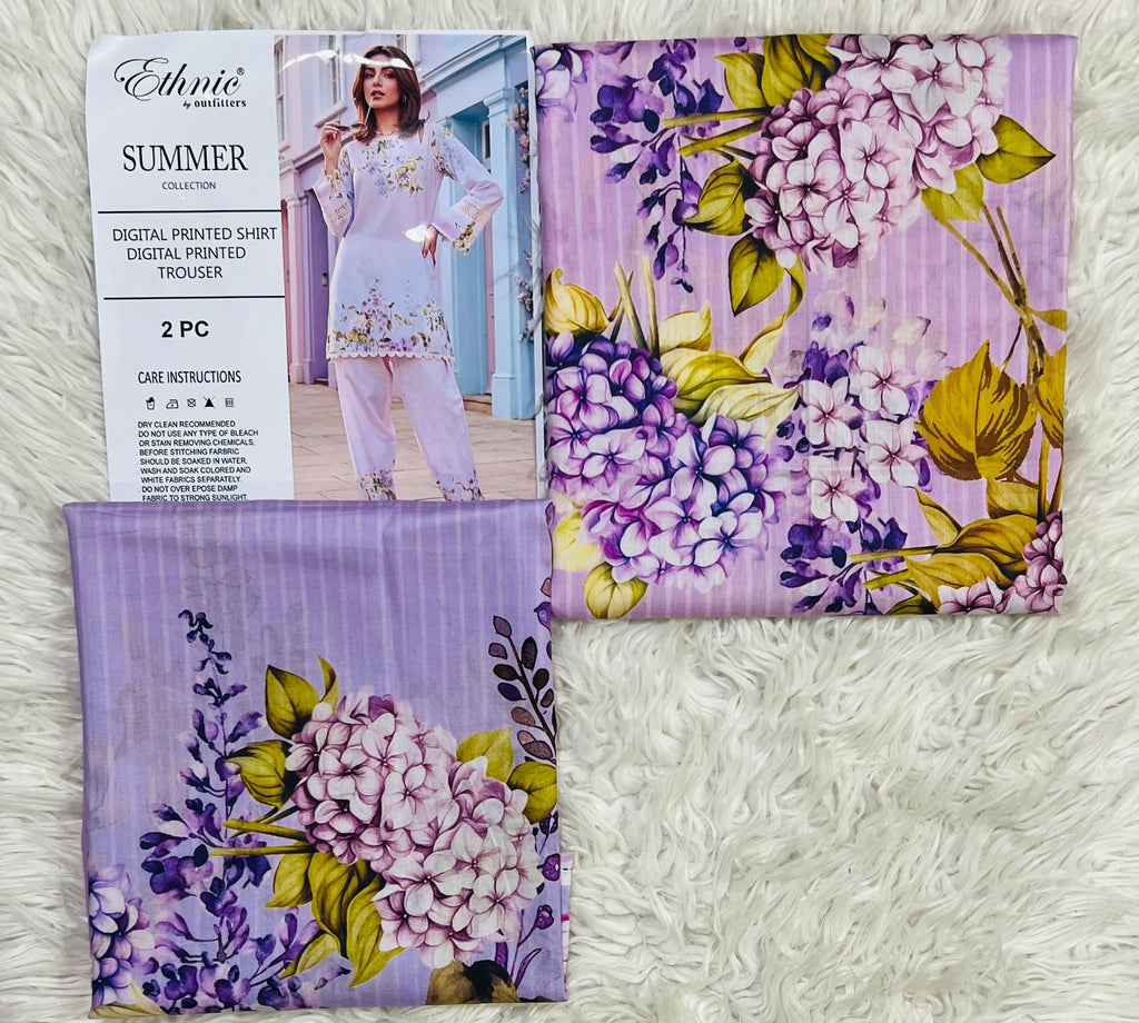 Ethnic Digital Printed Lawn 2 Piece Unstitched Suit