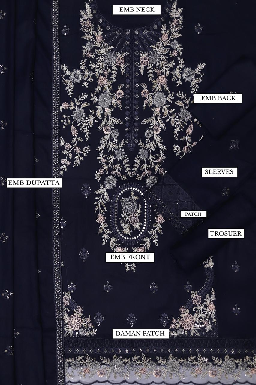 Shop the Maria B Summer Collection lawn cotton embroidered 3-piece suit with ready-to-wear chiffon dupatta. Order now from IZ Pattern and Place.