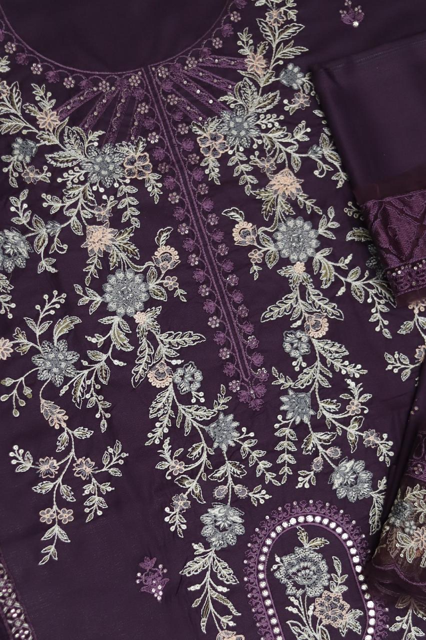 Shop the Maria B Summer Collection lawn cotton embroidered 3-piece suit with ready-to-wear chiffon dupatta. Order now from IZ Pattern and Place.