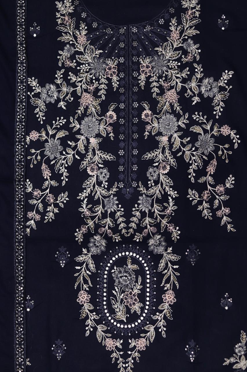 Shop the Maria B Summer Collection lawn cotton embroidered 3-piece suit with ready-to-wear chiffon dupatta. Order now from IZ Pattern and Place.