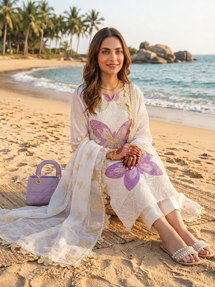 Shop the Maria B Most Demanding Summer Collection 2026 lawn 3-piece suit with Khaadi Net dupatta. Order now from IZ Pattern and Place.
