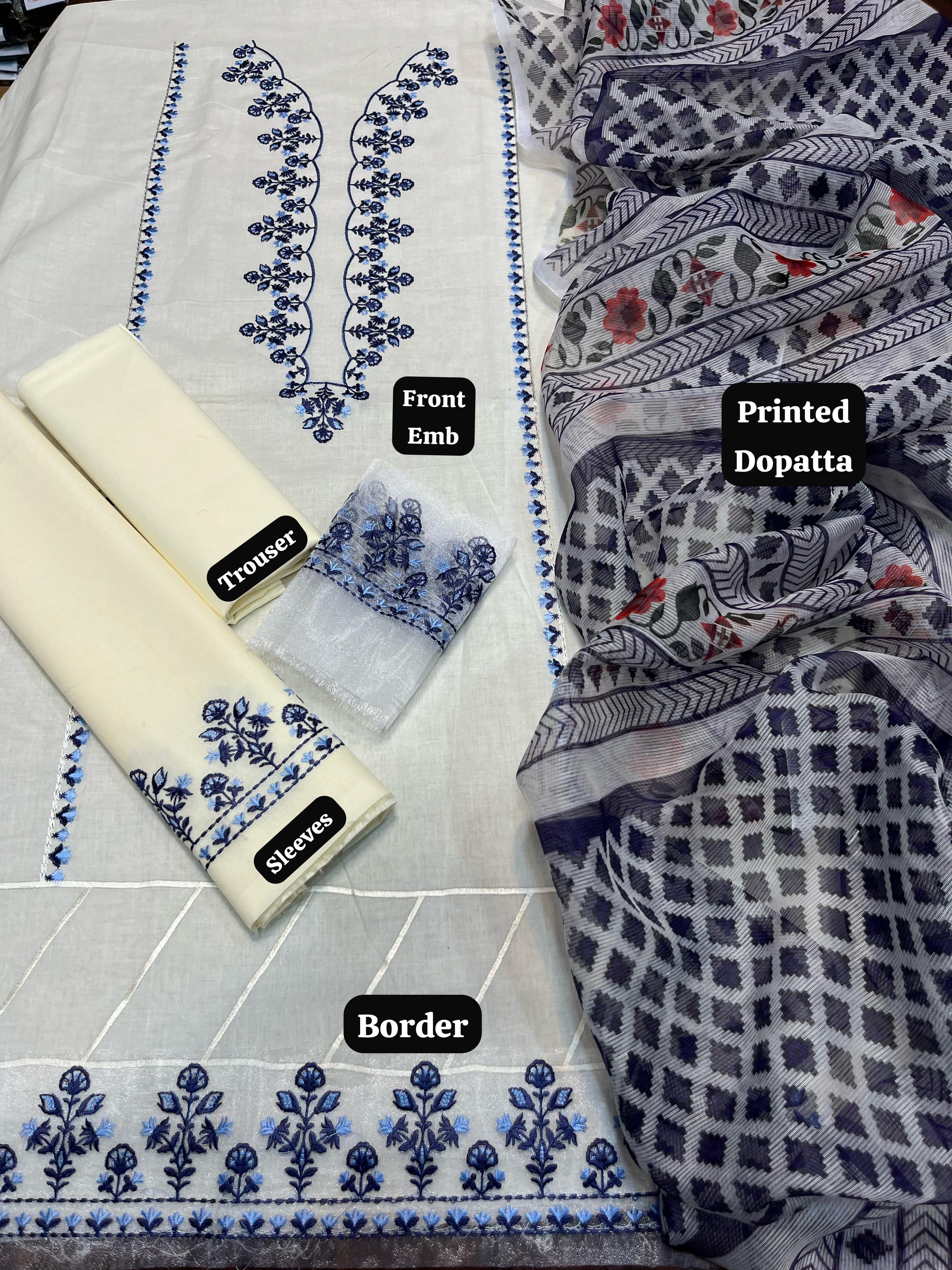 Shop the Zara Shahjahan luxury embroidered lawn suit with digital diamond print dupatta. Order now from IZ Pattern and Place.
