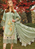 Shop the Maria B luxury lawn suit with embroidered chiffon dupatta. Order now from IZ Pattern and Place.