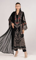 Shop the Maria B embroidered lawn suit with cutwork border and chiffon dupatta. Order now from IZ Pattern and Place.