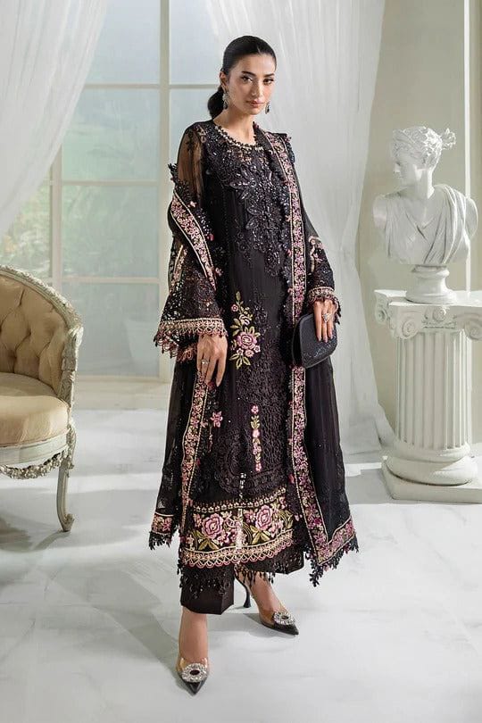 Shop the Maria B Luxury Airjet Lawn embroidered 3-piece suit with Bamber chiffon embroidered dupatta. Order now from IZ Pattern and Place.