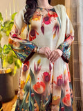 Shop the Maria B Digital Printed Silk 3-piece unstitched suit with matching silk dupatta. Order now from IZ Pattern and Place.