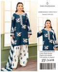 Shop the Zara Shahjahan FF2649-B Airjet Lawn embroidered 3-piece unstitched suit with digital printed Monar dupatta. Order now from IZ Pattern and Place.