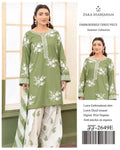 Shop the Zara Shahjahan FF2649-E Airjet Lawn embroidered 3-piece unstitched suit with digital printed Monar dupatta. Order now from IZ Pattern and Place.
