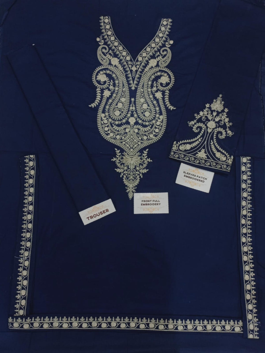 Shop the embroidered lawn 2-piece unstitched suit with heavy embroidered front and sleeves. Order now from IZ Pattern and Place.