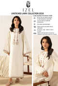 Shop the IZel premium embroidered lawn 2-piece unstitched suit with heavy embroidered front and sleeves. Order now from IZ Pattern and Place.