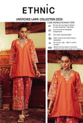 Shop the Ethnic embroidered lawn 2-piece unstitched suit with heavy embroidered front and sleeves. Order now from IZ Pattern and Place.