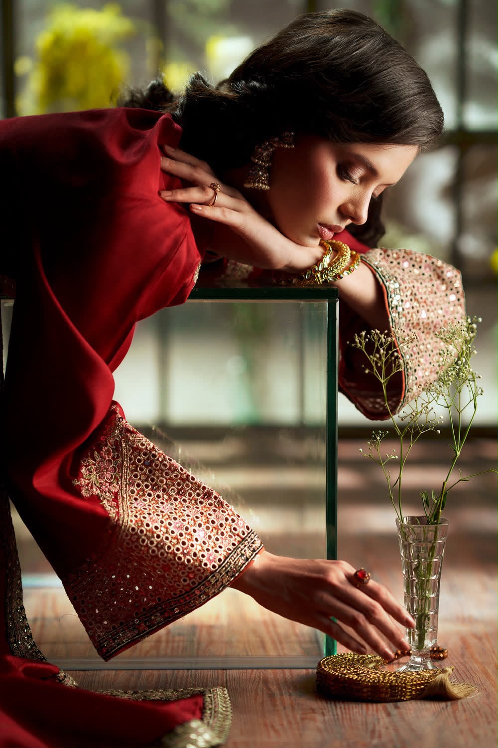 Shop the Ethnic Silk Collection 2026 digital printed 3-piece unstitched suit with ready-to-wear organza embroidered dupatta. Order now from IZ Pattern and Place.
