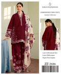 Shop the Zara Shahjahan 2686 luxury embroidered Airjet Lawn 3-piece unstitched suit with a soft digital printed Swiss voile dupatta. Order now from IZ Pattern and Place.