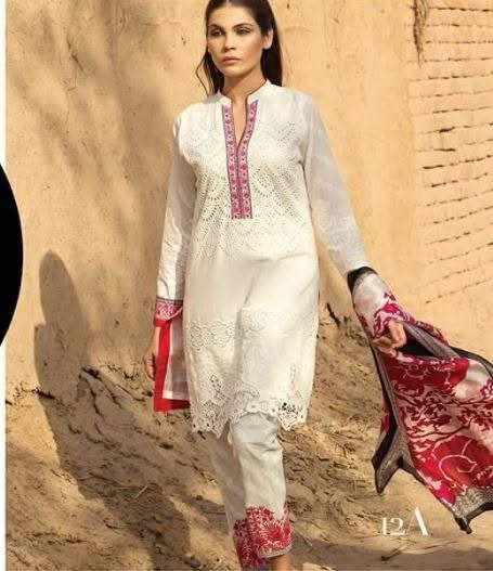 Shop the Sana Safinaz luxury lawn 3-piece unstitched suit with Chicken Kari embroidery and printed diamond silk dupatta. Order now from IZ Pattern and Place.