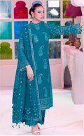 Shop the Asim Jofa luxury lawn 3-piece unstitched suit with embroidered front, sleeves, border, and embroidered chiffon dupatta. Order now from IZ Pattern and Place.