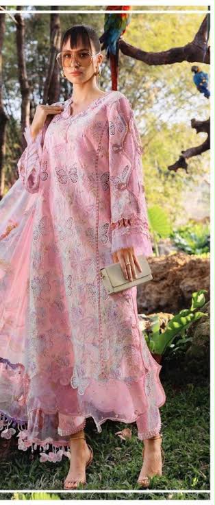 Shop the Maria B luxury lawn 3-piece unstitched suit with Chicken Kari embroidered front, ready-to-wear embroidered chiffon dupatta, and premium lawn fabric. Order now from IZ Pattern and Place.