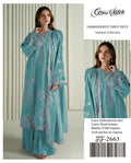 Shop the Cross Stitch Airjet Lawn 3-piece suit featuring heavy thread embroidery, embroidered Bamber chiffon dupatta, and premium Airjet Lawn fabric. Order now from IZ Pattern and Place.