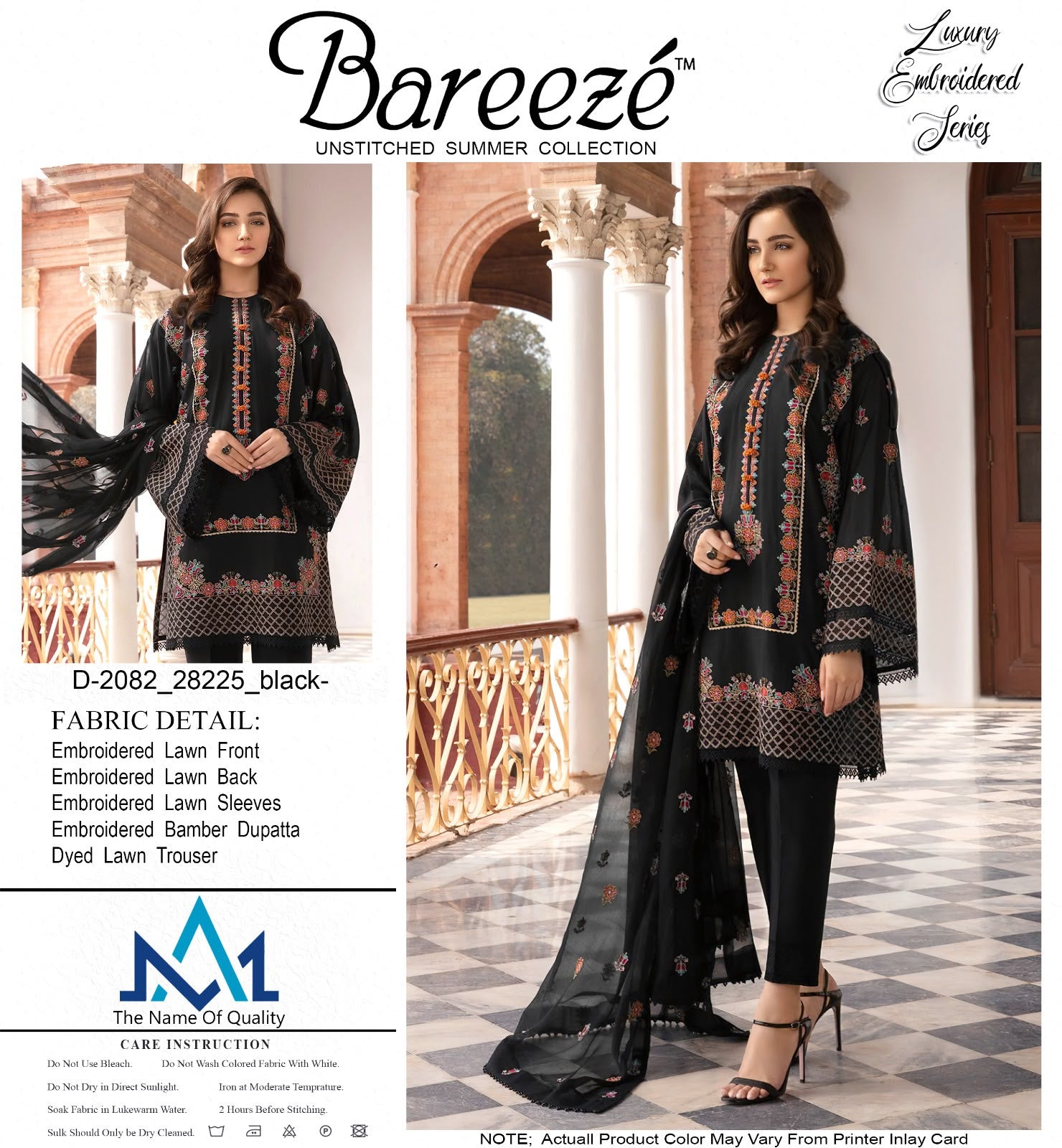 Shop the Breeze Summer Collection 2026 lawn 3-piece suit with heavy embroidery and a ready-to-wear Bamber chiffon cutwork dupatta. Order now from IZ Pattern and Place.