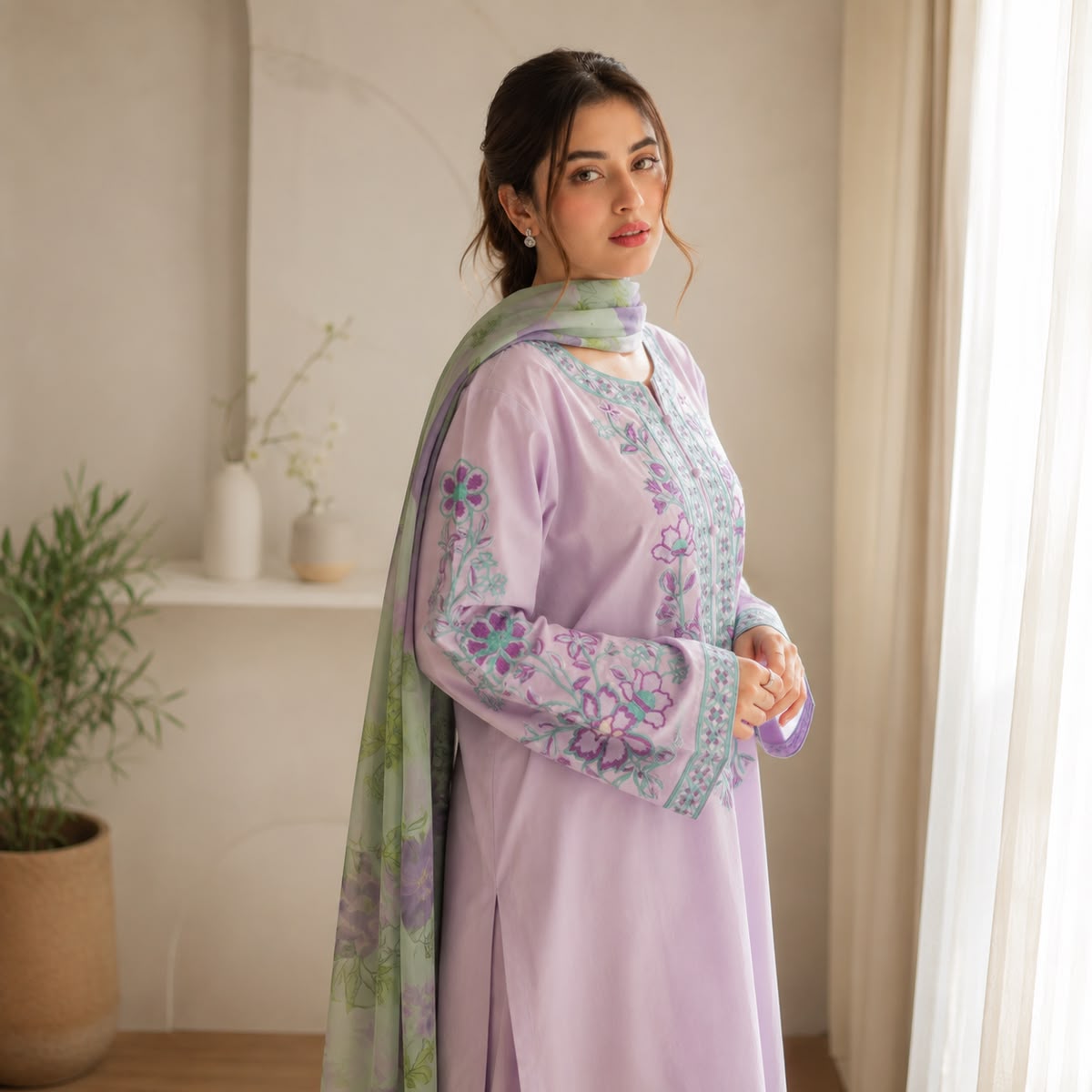 Sapphire Dhanak 3019 embroidery detail