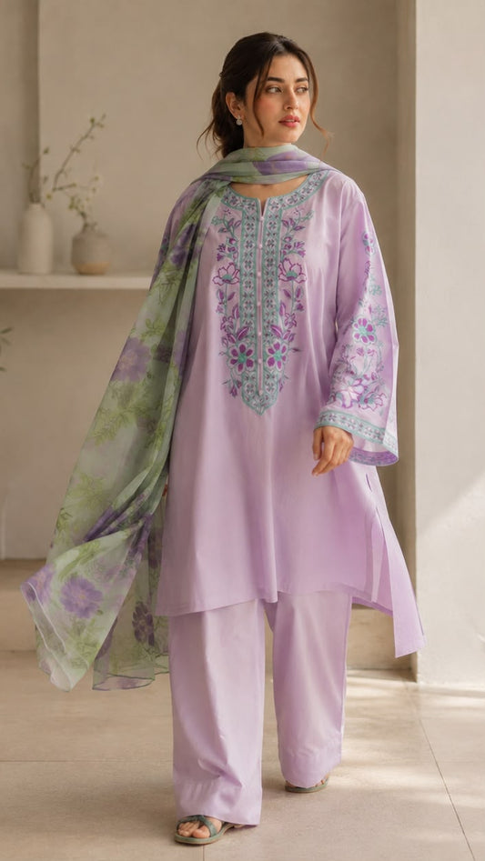 Sapphire Dhanak 3019 embroidered suit front